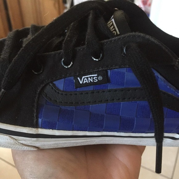 Vans Old Skool  Black with Blue checkers - Picture 2 of 7